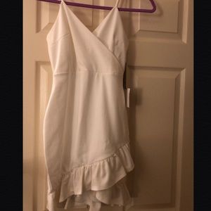 White body con ruffled dress from Lulus